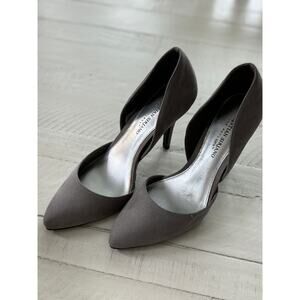 Christian Siriano Gray Suede D'Orsay Pumps